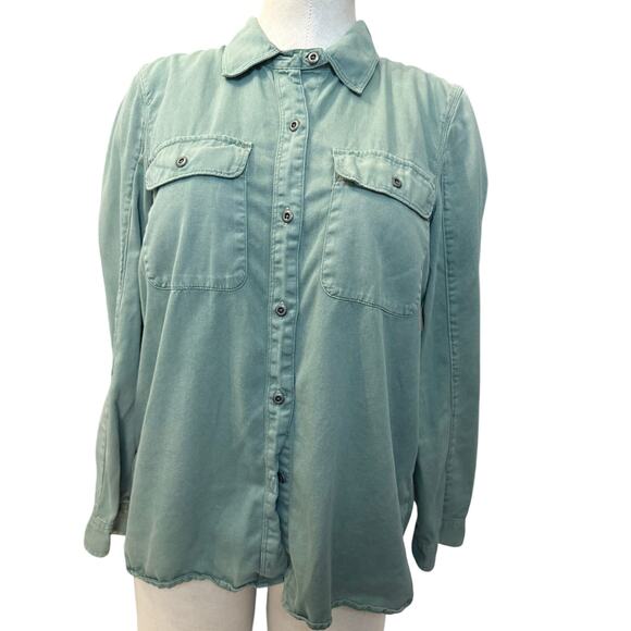 Madewell Tencel Utility Button-Down Shirt Seafoam Green Size Medium - Picture 1 of 8